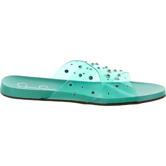 JESSICA SIMPSON Tislie Slip On Double Cross Strap Slide Sandals - 7.5 - NEW NIB - Picture 3 of 6